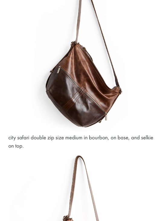 Rough & Tumble Handbags - Rough & Tumble Large City Safari in Bourbon + Selkie with clip on strap